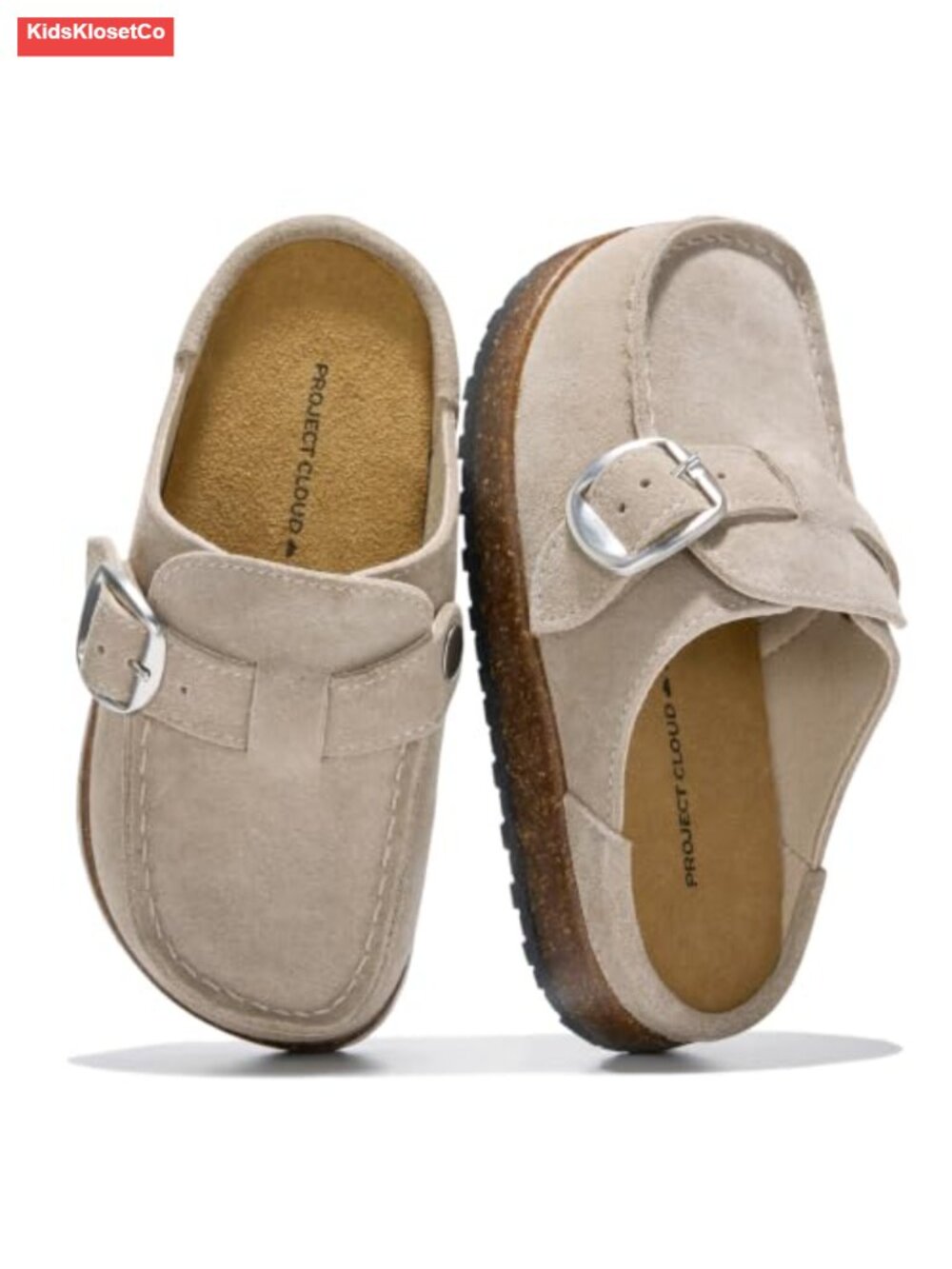 100% Genuine Leather Girls Clogs Non-Slip Mules